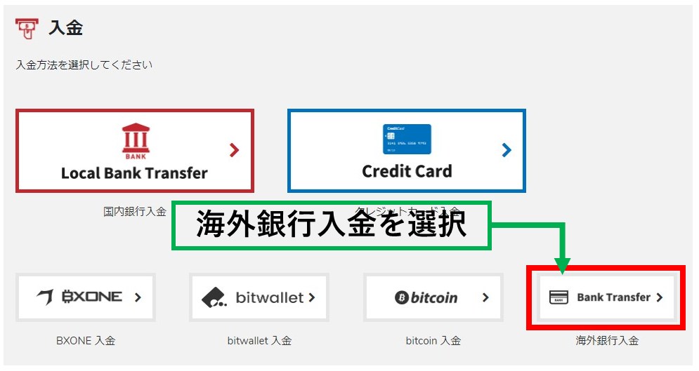 BigBossの入金方法解説画像